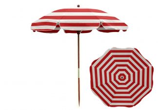 7.5 Red and White Stripe Beach Umbrella