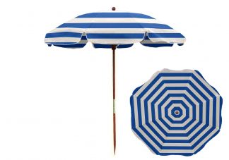 7.5 Blue and White Stripe Beach Umbrella