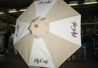 McCafe logo umbrellas