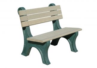 Polly Products Park Classic 4 ft. Backed Bench in Black/Black