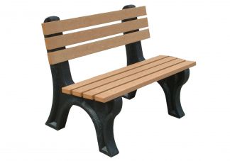 Polly Products Econo-Mizer 4 ft. Backed Bench in Black/Black