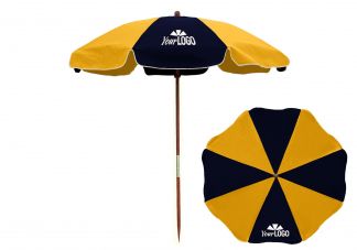 7.5 ft. Wood Beach Umbrella with Steel Ribs