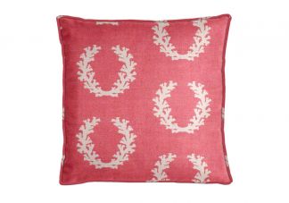 Al Fresco Coral Wreath Berry Pillow