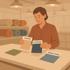designer picking fabrics
