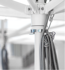 Umbrella Source center pole umbrella providing classic, customizable shade for commercial outdoor