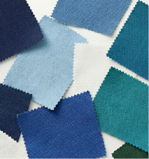 Umbrella Source fabric swatches displaying a range of customizable colors and durable materials