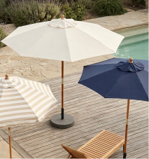 Umbrella Source commercial umbrellas in multiple sizes and shapes showcasing options
