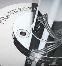 Close up image of an aluminum Frankford umbrella base.