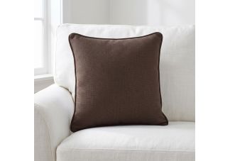 Sunbrella European Canvas Mink Brown Throw Pillow