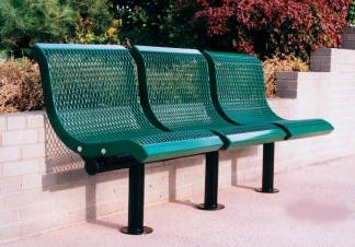 3 seat contour metal benches