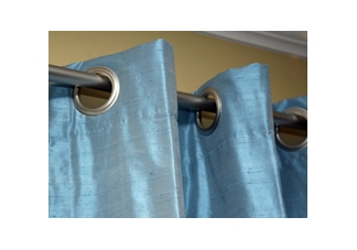 Custom Silk Grommet Drapes