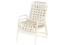 Country Club Cross Weave Strap Dining Arm Chair