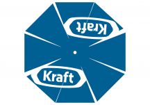 Kraft blue logo umbrella proof