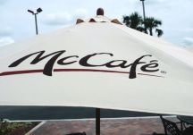 McCafe logo umbrellas