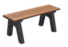 Polly Products Cambridge 4 ft. Flat Bench in Black/Black