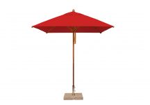 6' 11 Red Levante Bamboo Square Market Umbrella