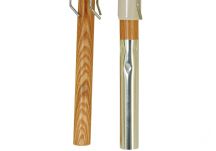 7.5 ft. Wood Logo Beach Umbrella with Steel Ribs: No Button