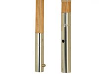 7.5 ft. Wood Logo Beach Umbrella with Steel Ribs: With Button
