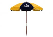8 Panel Wood Beach Umbrella Logo