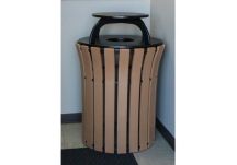 33-gallon Recycled Plastic Flare Top Trash Can with Rain Cap