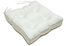 Tufted Chair Cushion in Sunbrella Canvas Natural