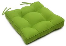 Tufted Chair Cushion in Sunbrella Canvas Macaw