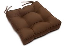 Tufted Chair Cushion in Sunbrella Canvas Cocoa