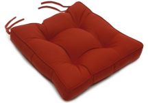 Tufted Chair Cushion in Sunbrella Canvas Terracotta