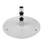 50 pound round steel umbrella base - silver finish