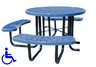 picnic table, round picnic table, wheelchair accessible picnic table, commercial site furnishings
