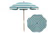 7.5 Turquoise and White Stripe Beach Umbrella