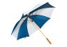 Wooden Shaft Golf Umbrella-Navy Blue and White
