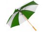 Wooden Shaft Golf Umbrella-Forest Green and White