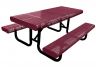 picnic table, picnic tables, perforated picnic table, radial edge table