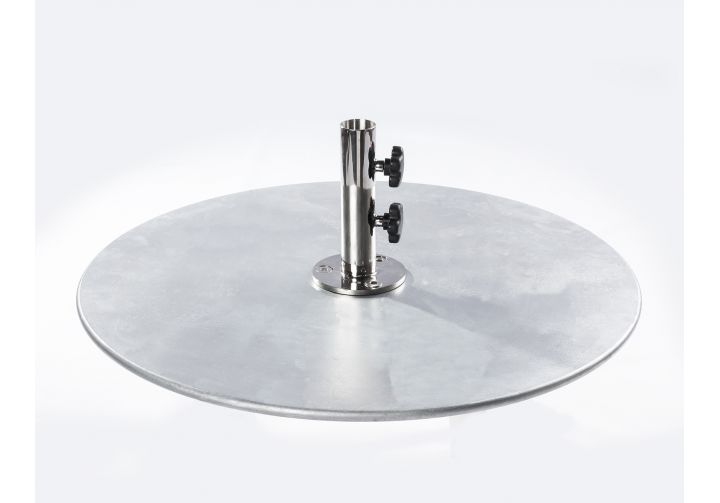 100 lb. Round Galvanized Steel Plate Umbrella Base | Umbrella Source 100 lb. Round Galvanized Steel Plate Umbrella Base | Umbrella Source