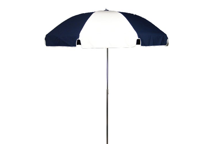 blue white patio umbrella UV Resistant Blue & White Striped 9' Auto Tilt Outdoor Patio Umbrella