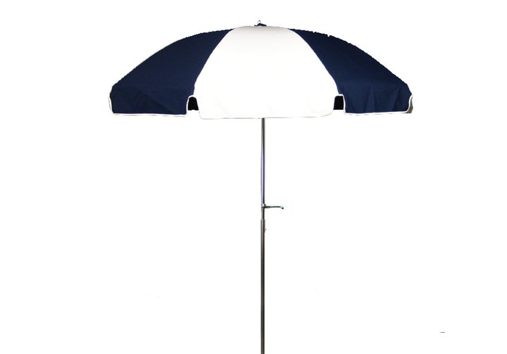 9 blue patio umbrella white pole 7.5